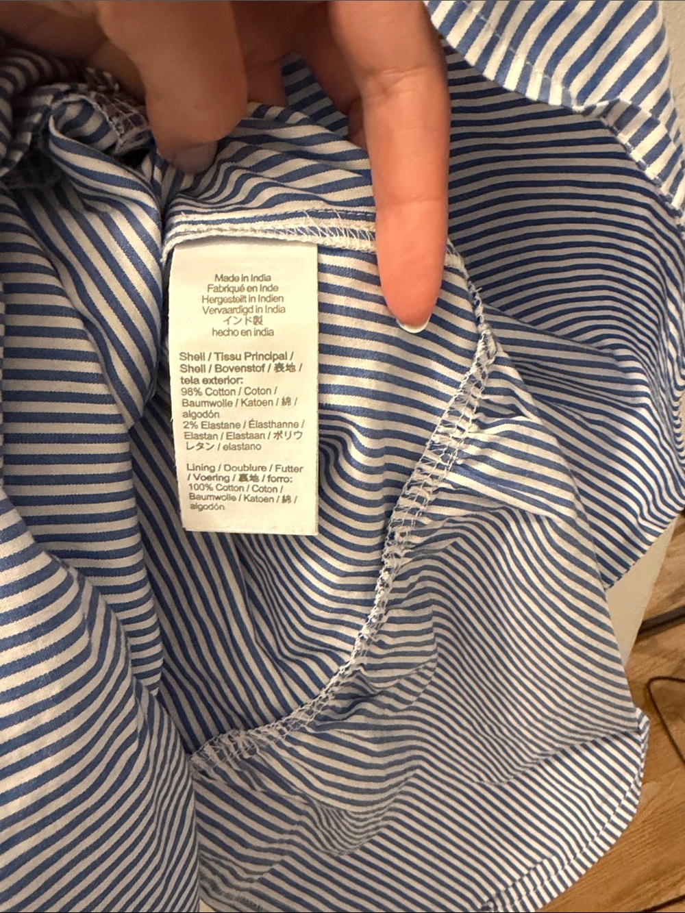 J Crew Blue and White Striped Puff-Sleeve Midi Dress - Picture 5 of 7